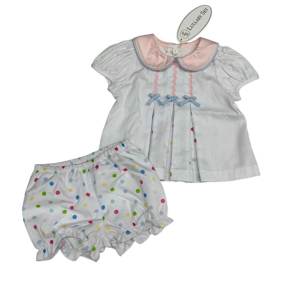 NWT Lullaby Set 12M Polka Dot Belle Rose Set